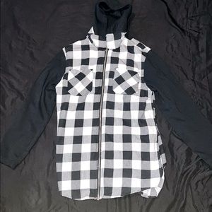 Carbon Large Black White Fashion Jacket Hoodie